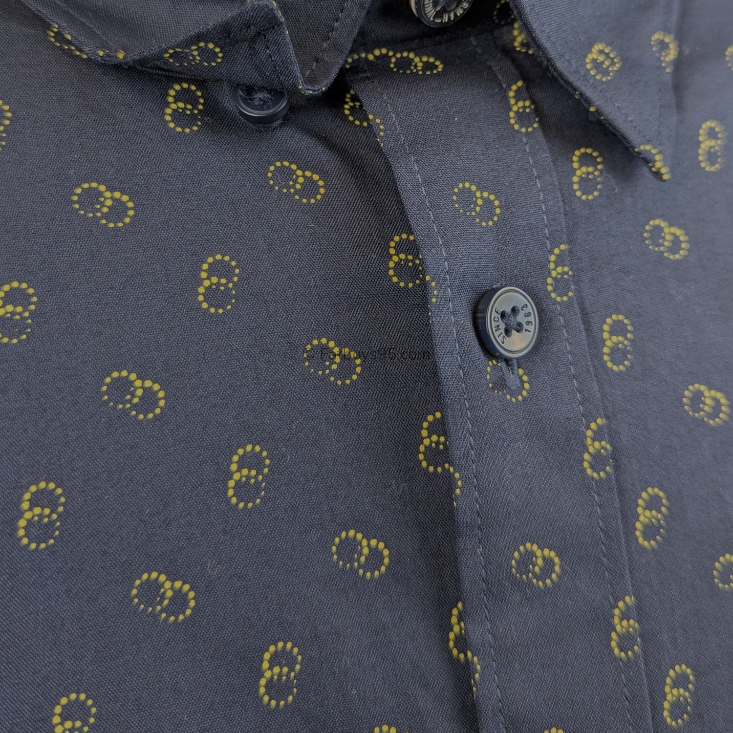 Ben Sherman Stipple Print S/S Shirt - 1012427IL - Dark Navy 3