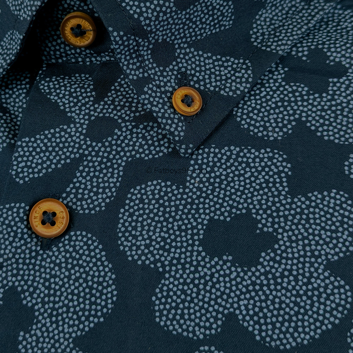 Ben Sherman Stipple Floral Print S/S Shirt - 1012432IL - Dark Navy 3