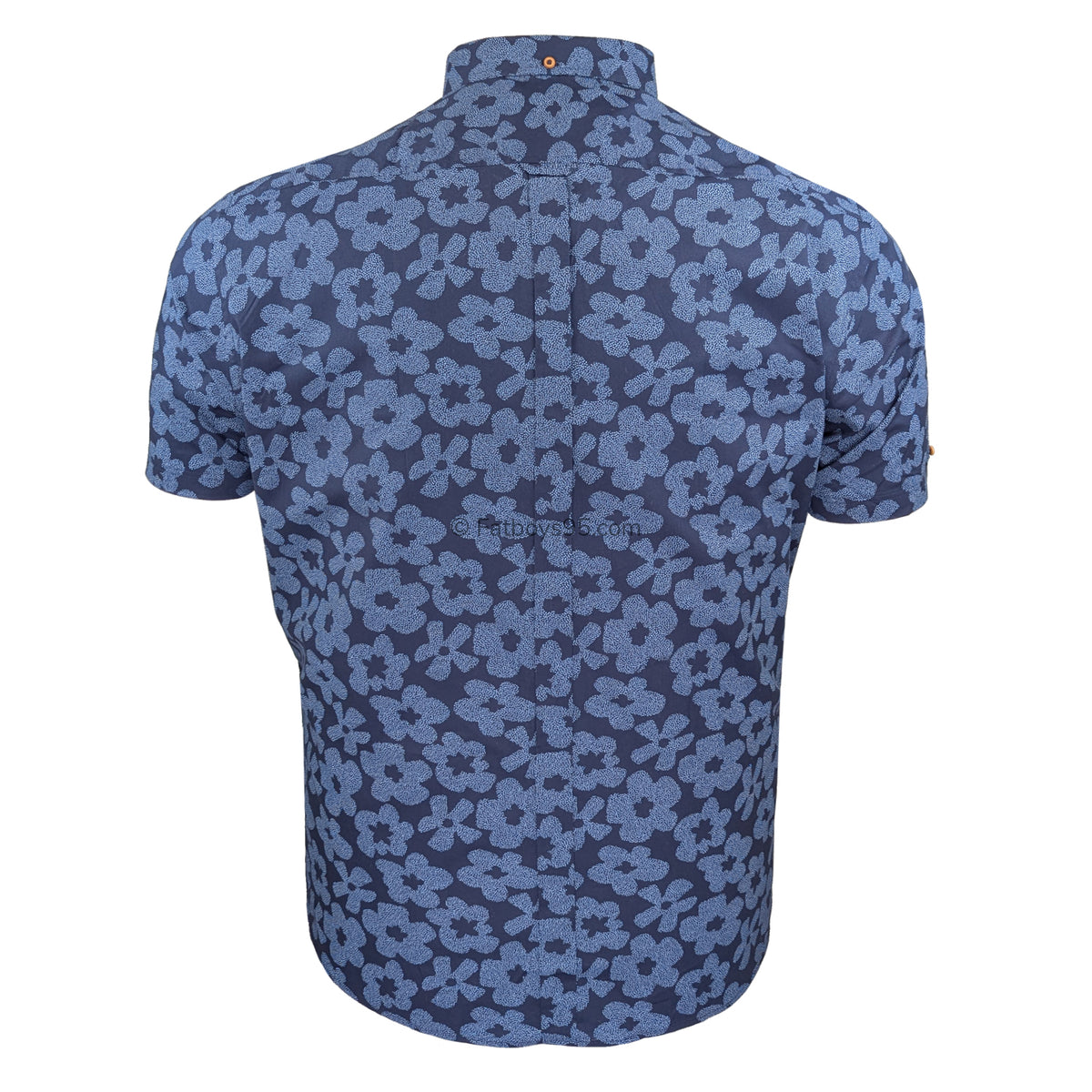 Ben Sherman Stipple Floral Print S/S Shirt - 1012432IL - Dark Navy 4