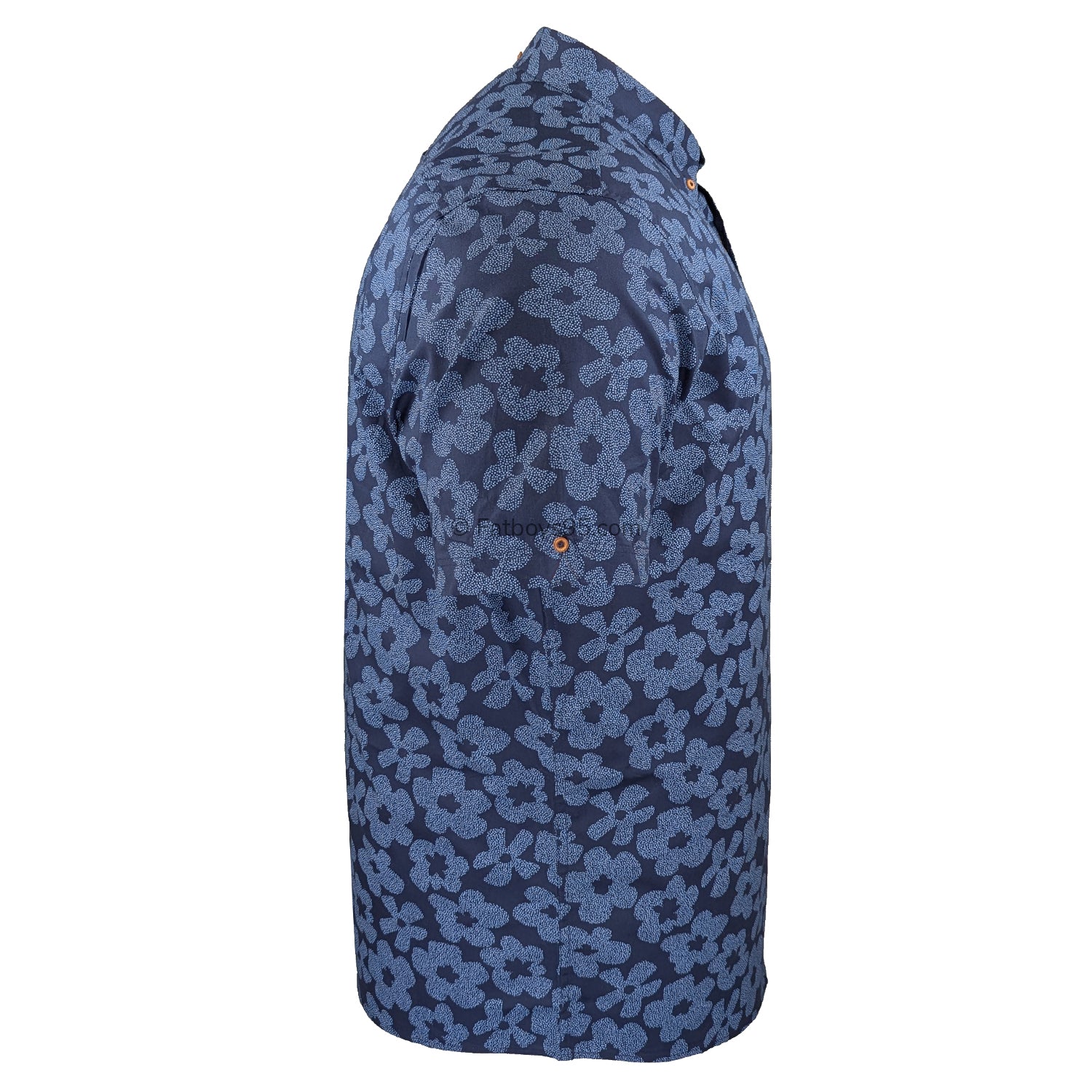 Ben Sherman Stipple Floral Print S/S Shirt - 1012432IL - Dark Navy 7