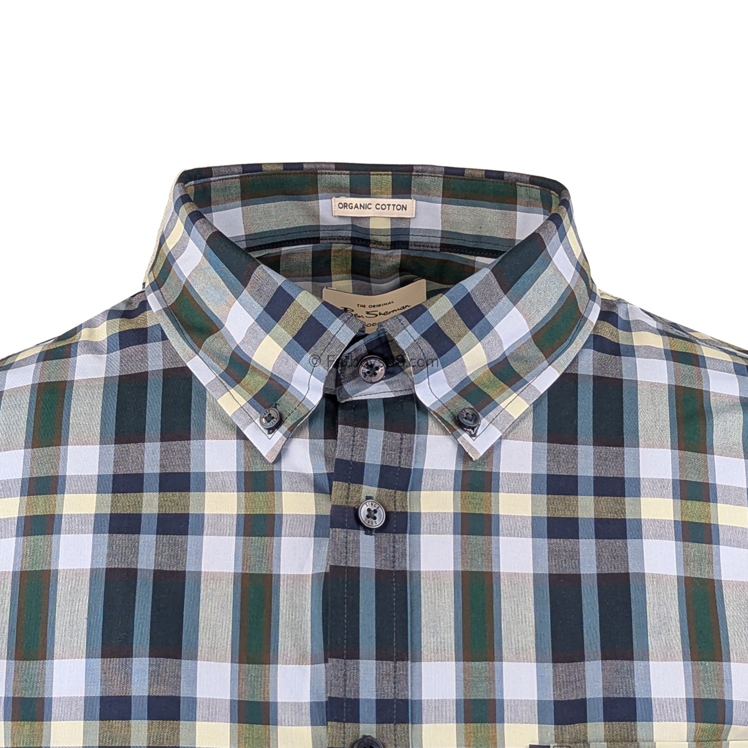Ben Sherman Irregular Check S/S Shirt - 1012457IL - Dark Green 2