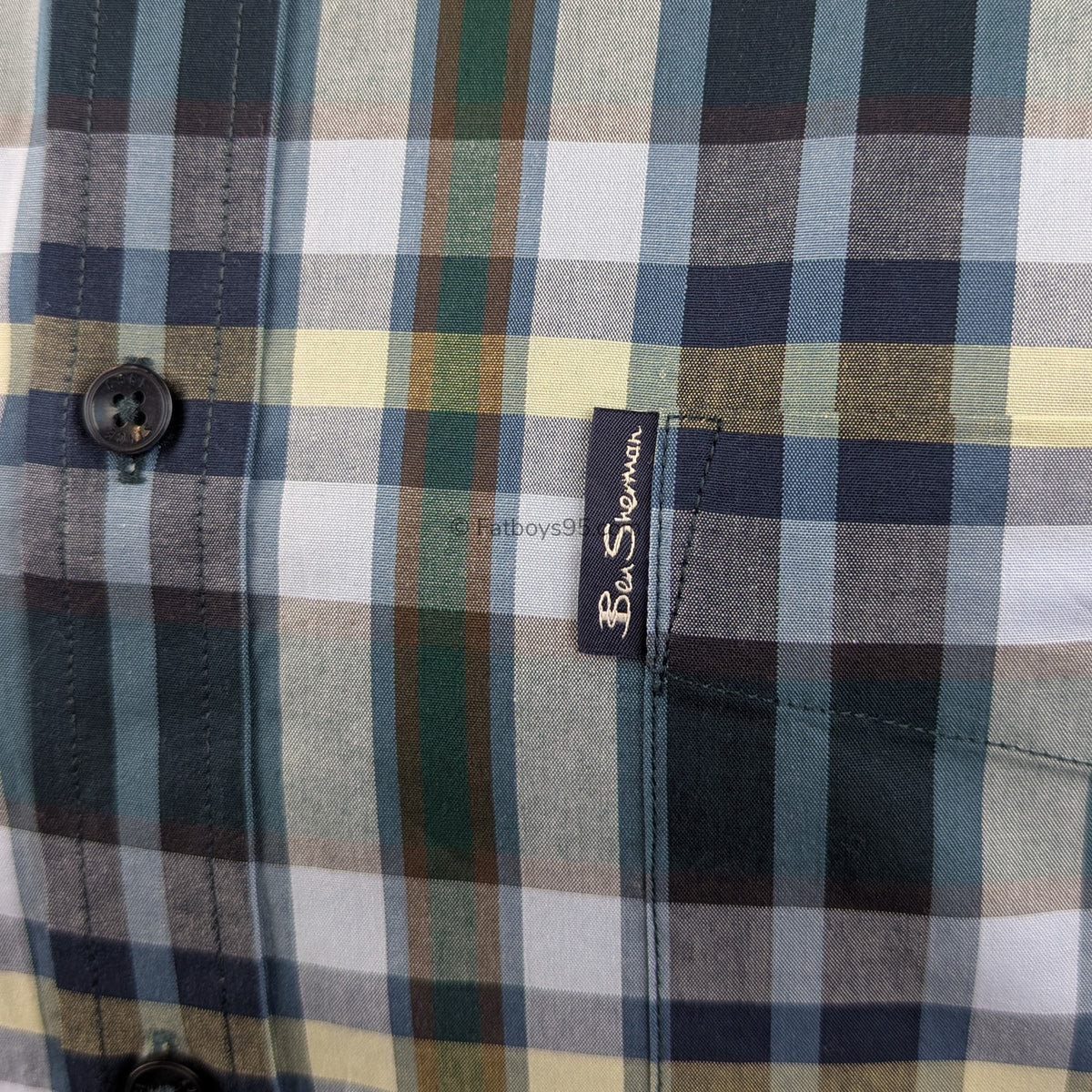 Ben Sherman Irregular Check S/S Shirt - 1012457IL - Dark Green 3