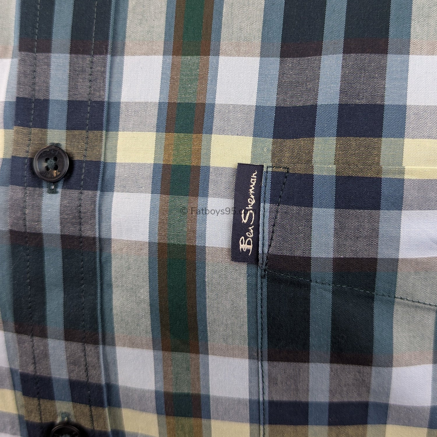 Ben Sherman Irregular Check S/S Shirt - 1012457IL - Dark Green 3