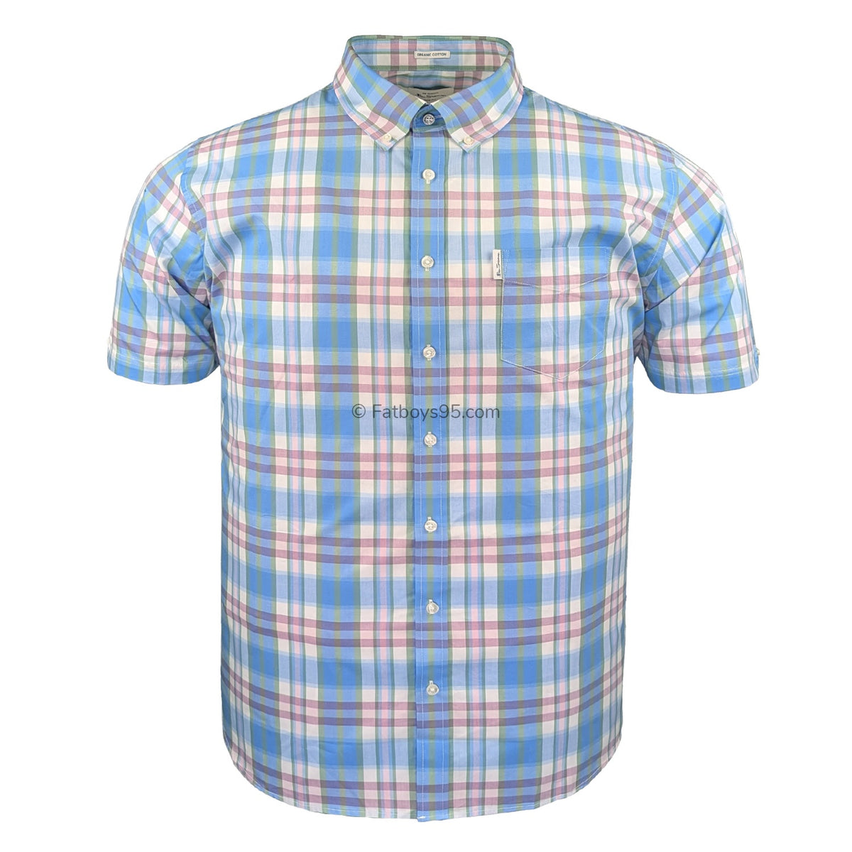 Ben Sherman Irregular Check S/S Shirt - 1012457IL - Glacier 1