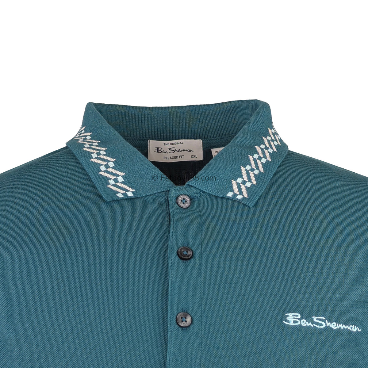 Ben Sherman Collar Interest Polo - 1013054IL - Teal