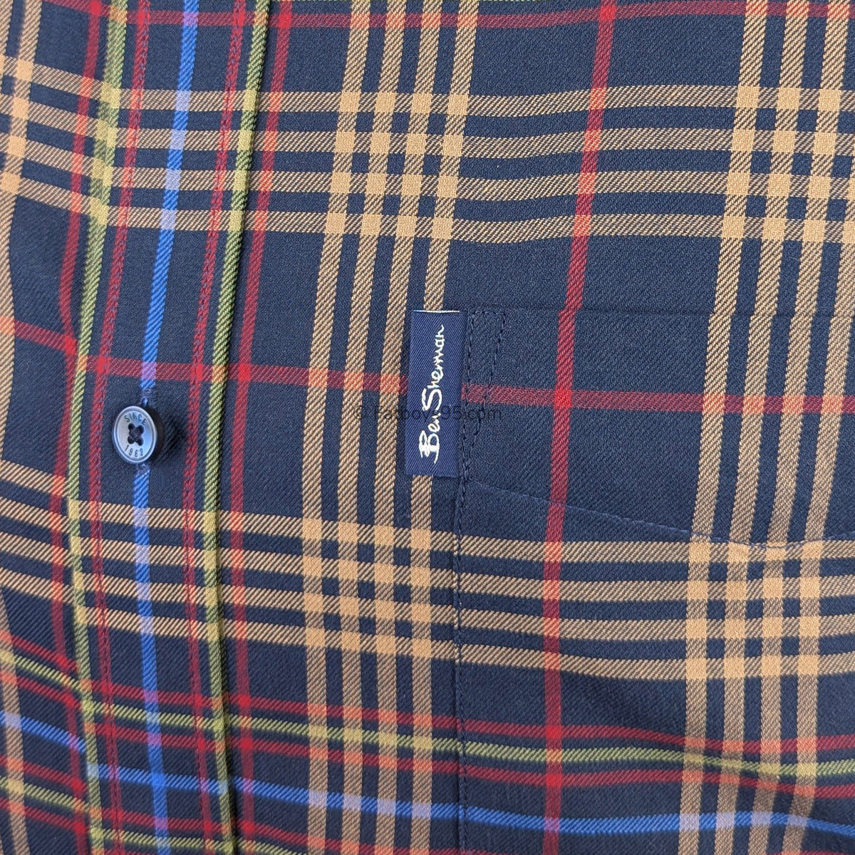 Ben Sherman Multi Check L/S Shirt - 1013099IL - Dark Navy 3