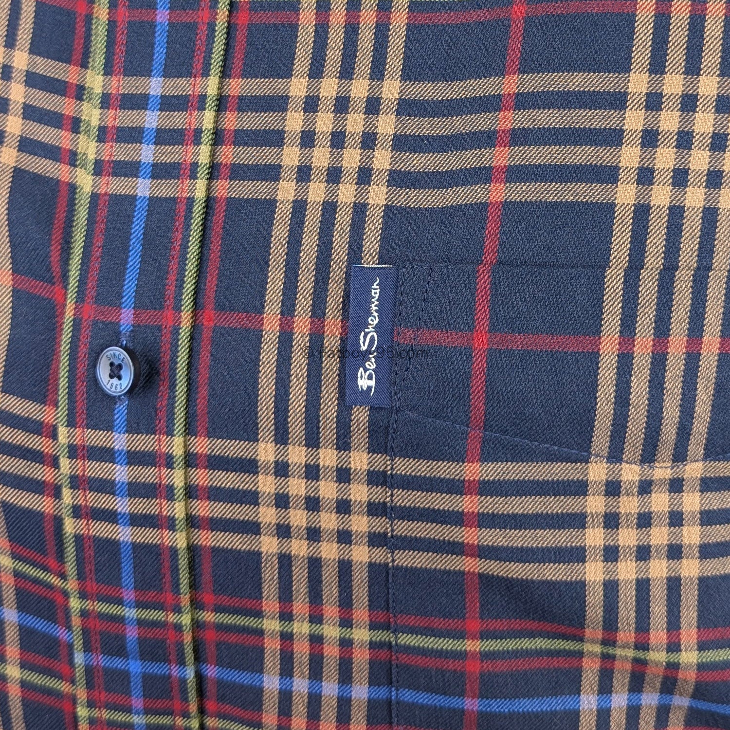 Ben Sherman Multi Check L/S Shirt - 1013099IL - Dark Navy 3