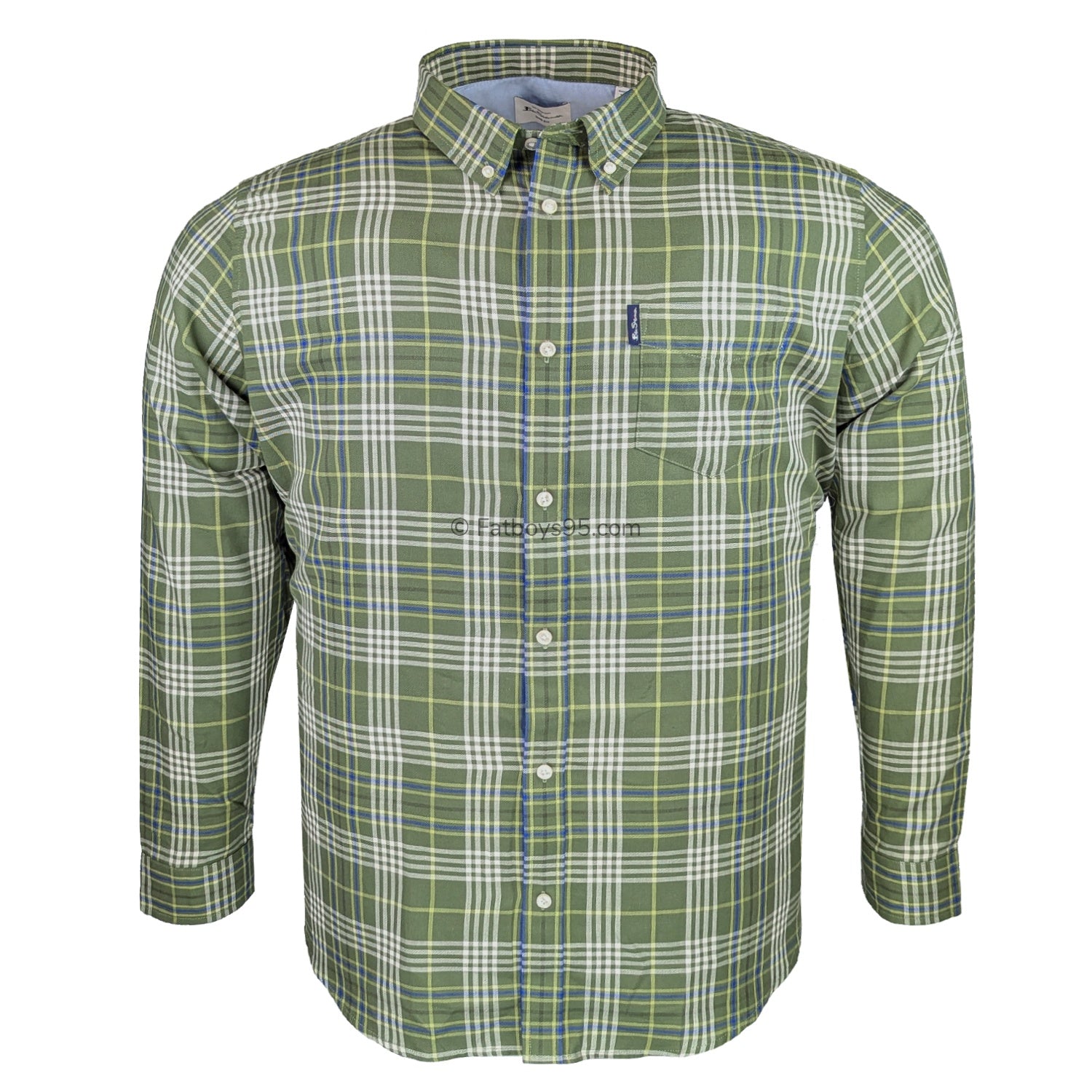 Ben Sherman Multi Check L/S Shirt - 1013099IL - Litchen Green 1