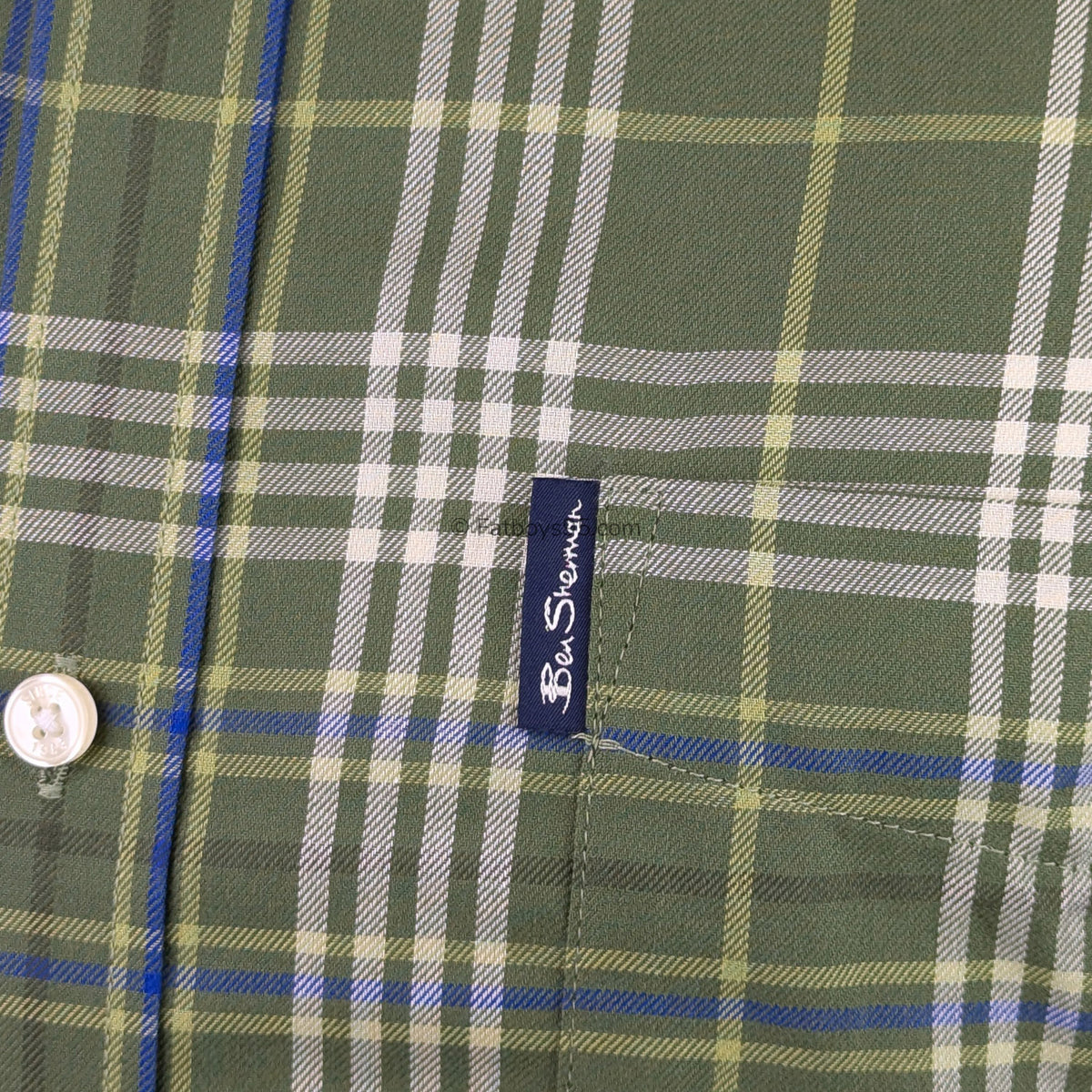 Ben Sherman Multi Check L/S Shirt - 1013099IL - Litchen Green 3