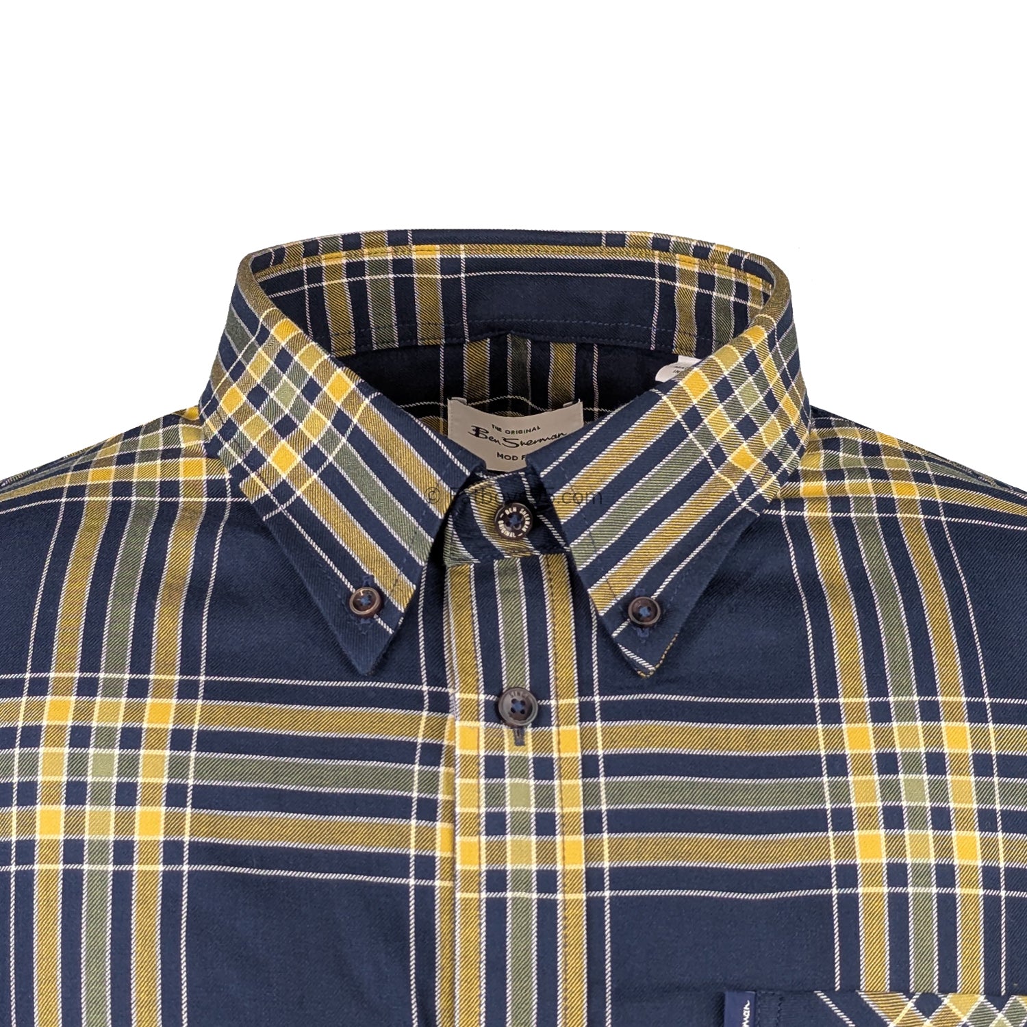 Ben Sherman Grid Check L/S Shirt - 1013100IL - Dark Navy 2