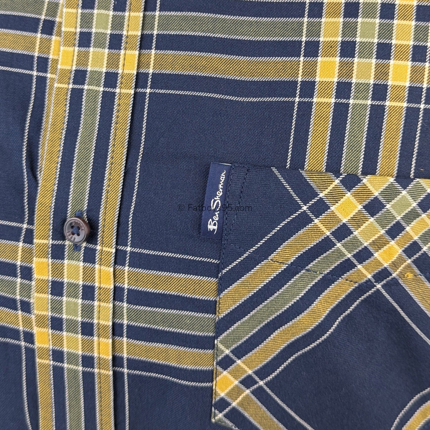 Ben Sherman Grid Check L/S Shirt - 1013100IL - Dark Navy 3