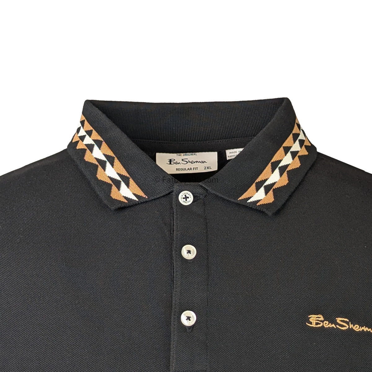 Ben Sherman Collar Interest Polo - 1013500IL - Black 2