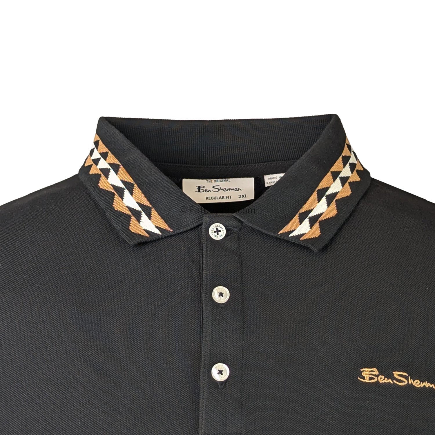 Ben Sherman Collar Interest Polo - 1013500IL - Black 2
