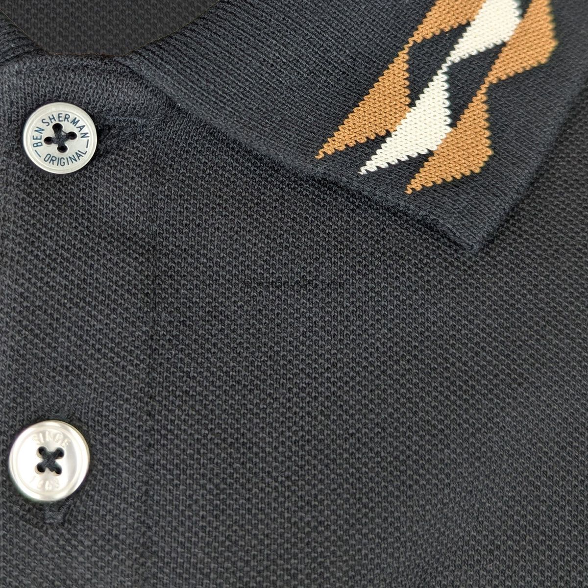 Ben Sherman Collar Interest Polo - 1013500IL - Black 3