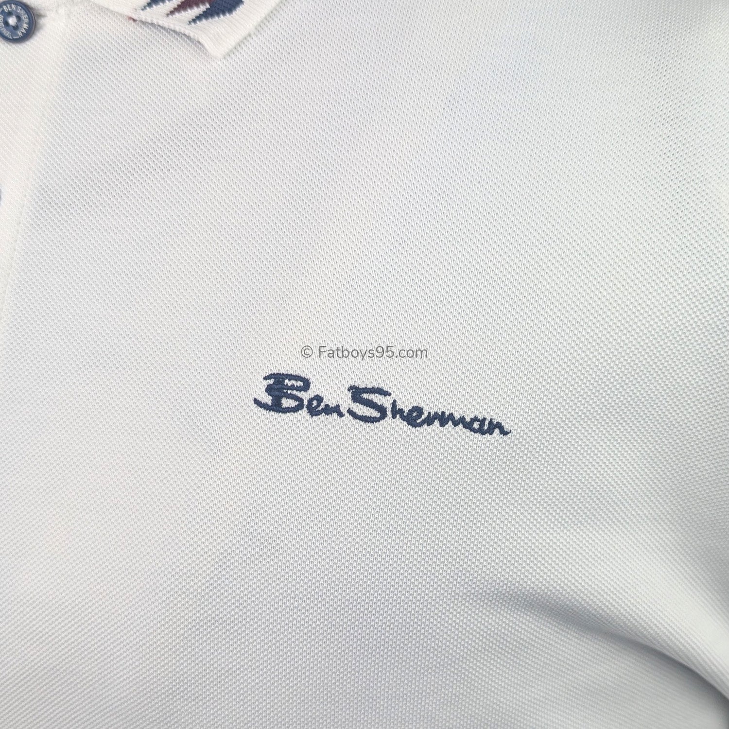 Ben Sherman Collar Interest Polo - 1013500IL - Snow White 3