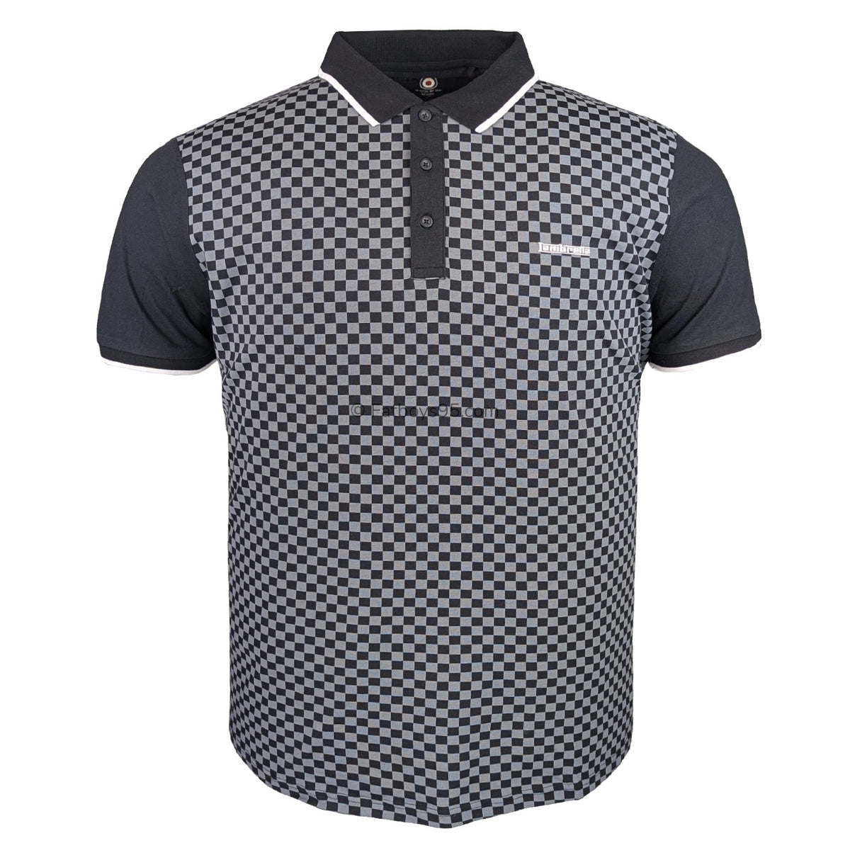 Lambretta Two Tone AOP Polo - LB1224 - Black / Grey 1