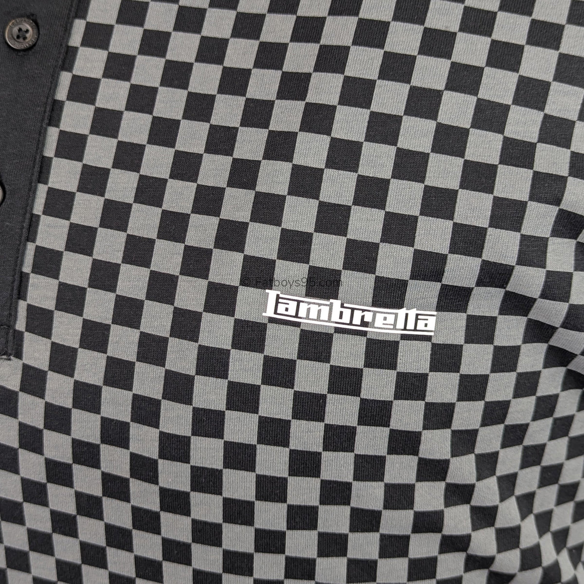 Lambretta Two Tone AOP Polo - LB1224 - Black / Grey 3