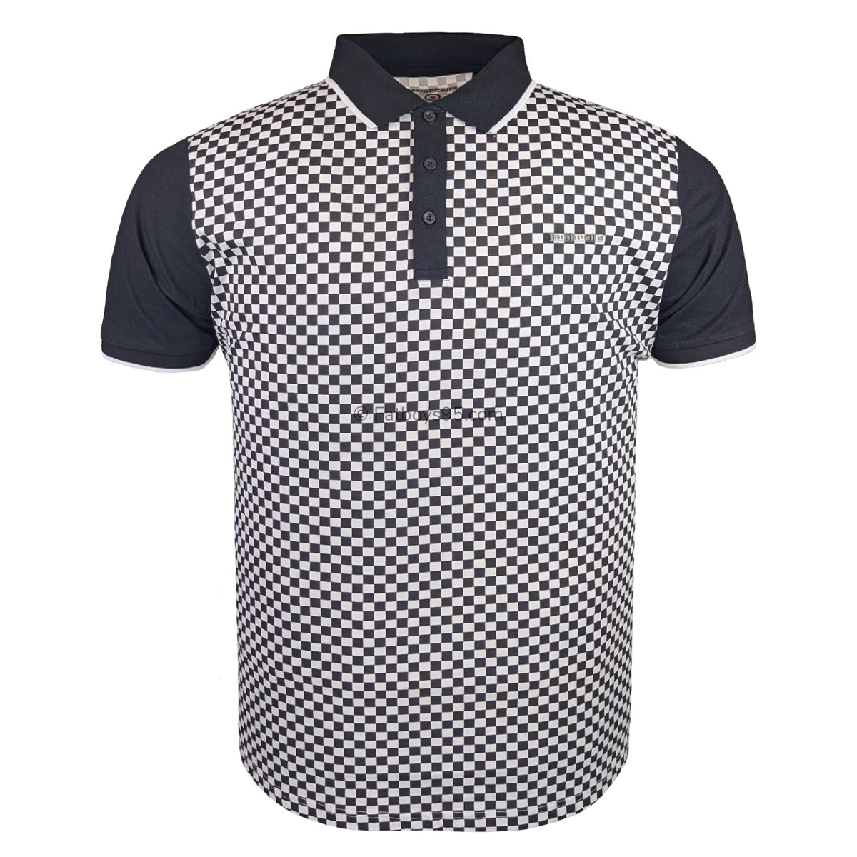 Lambretta Two Tone AOP Polo - LB1224 - Black / White 1