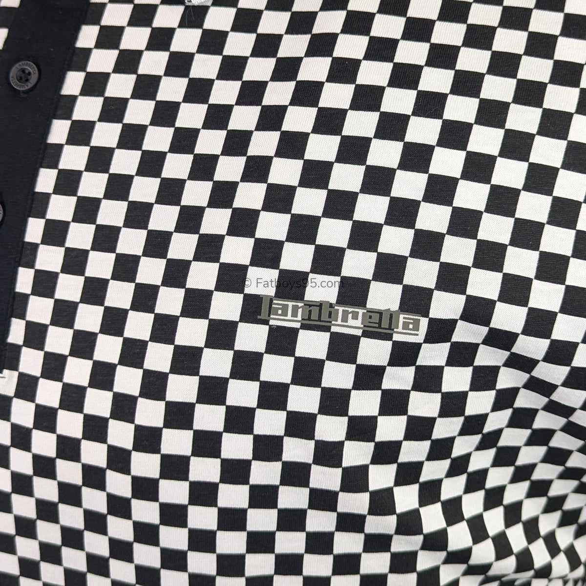 Lambretta Two Tone AOP Polo - LB1224 - Black / White 3