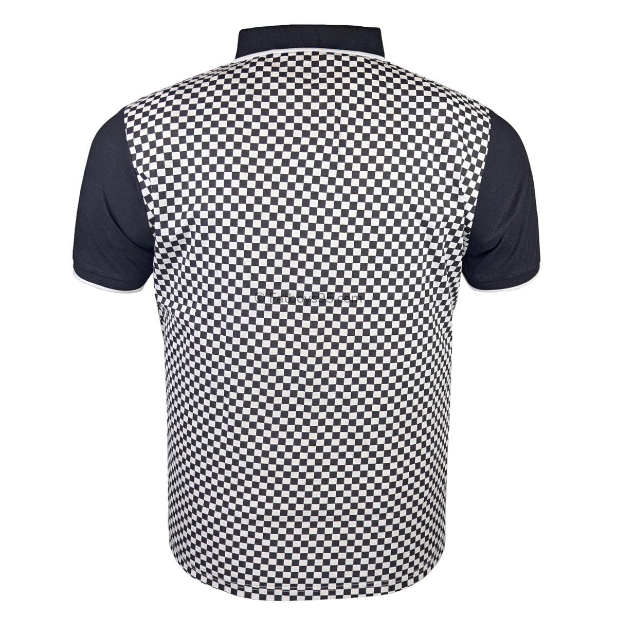 Lambretta Two Tone AOP Polo - LB1224 - Black / White 4