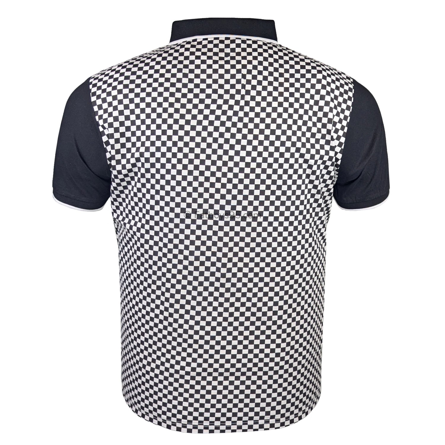 Lambretta Two Tone AOP Polo - LB1224 - Black / White 4