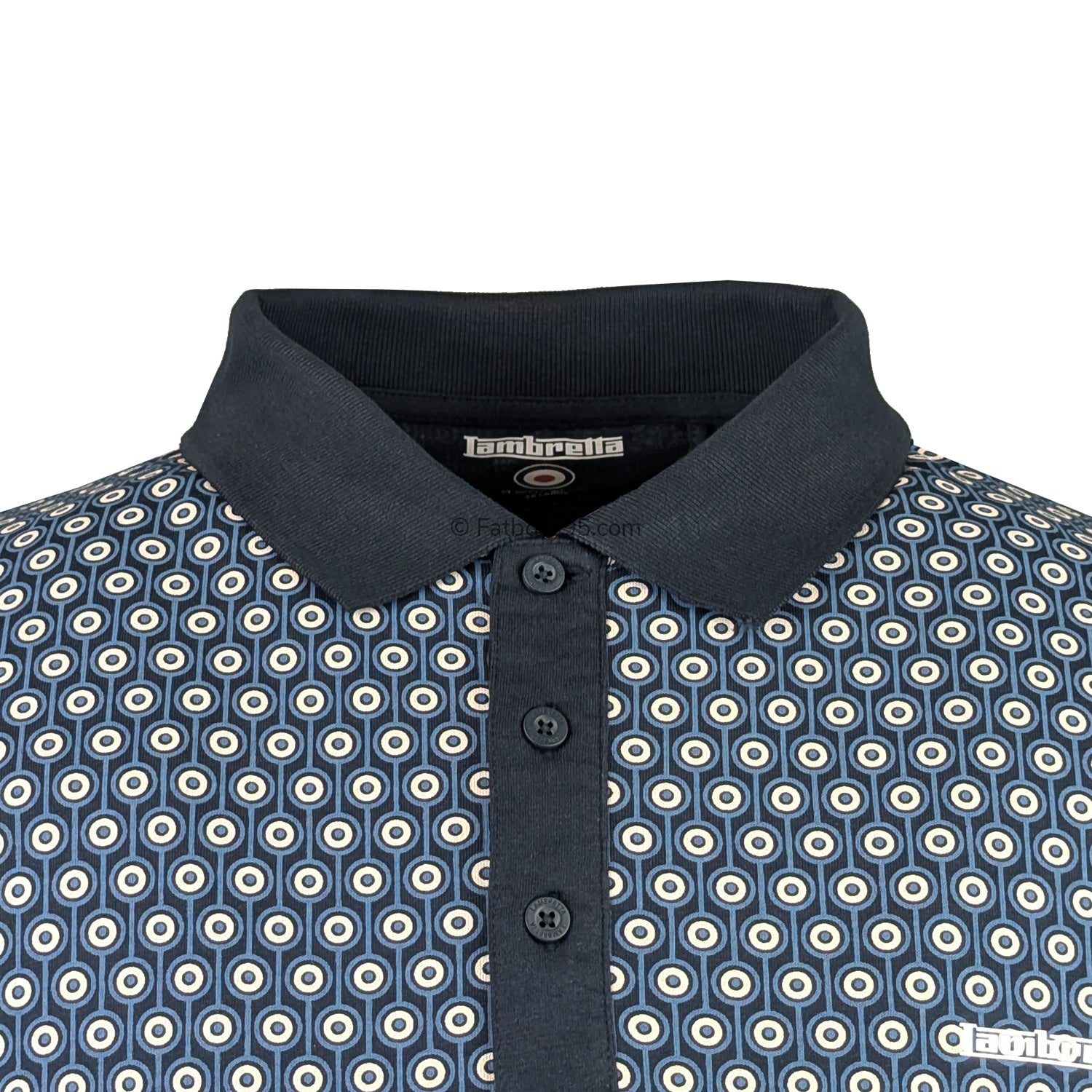 Lambretta GEO Roundel Polo - LB1229 - Navy / Silver 2