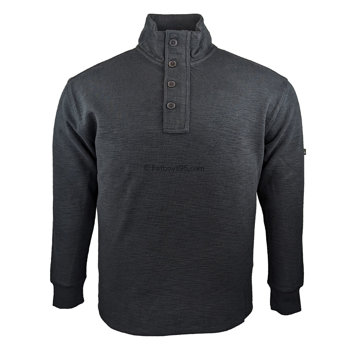 Ben Sherman Quarter Zip / Button Jumper - MD00016L - Black 1