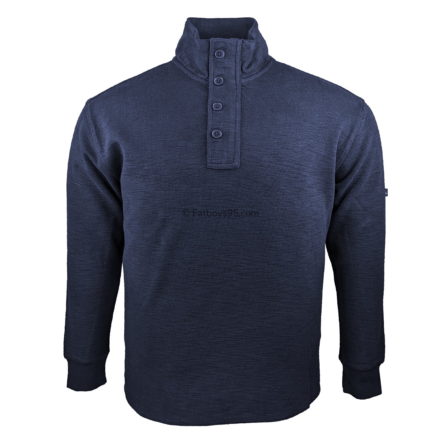 Ben Sherman Quarter Zip / Button Jumper - MD00016L - Navy 1