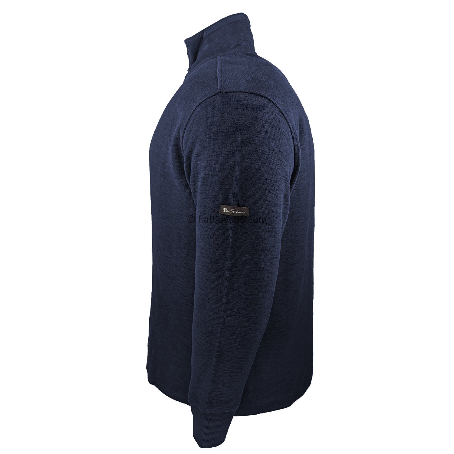 Ben Sherman Quarter Zip / Button Jumper - MD00016L - Navy 3