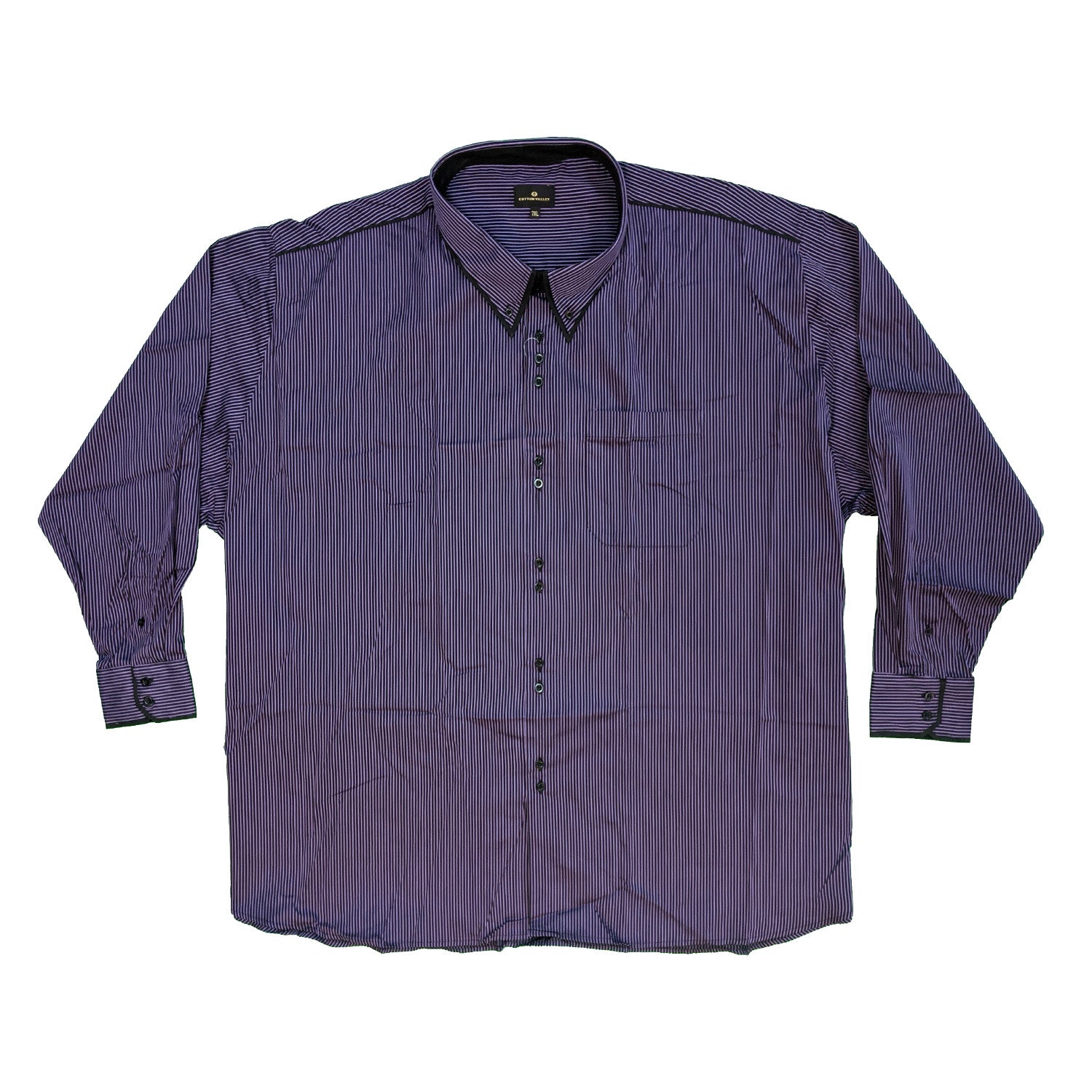 Cotton Valley L/S Stripe Shirt - 15513 - Purple / Black