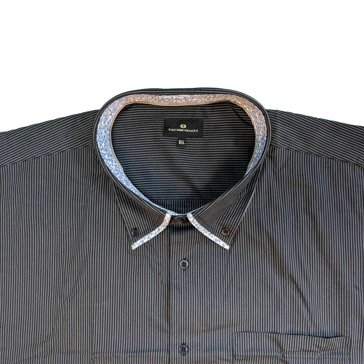 Cotton Valley L/S Stripe Shirt - 15545 - Charcoal