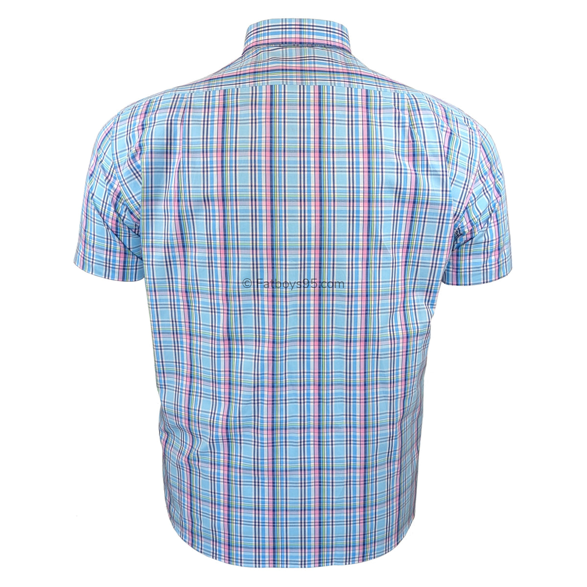 Double Two Check S/S Shirt - DTLS1260 - Aqua 4