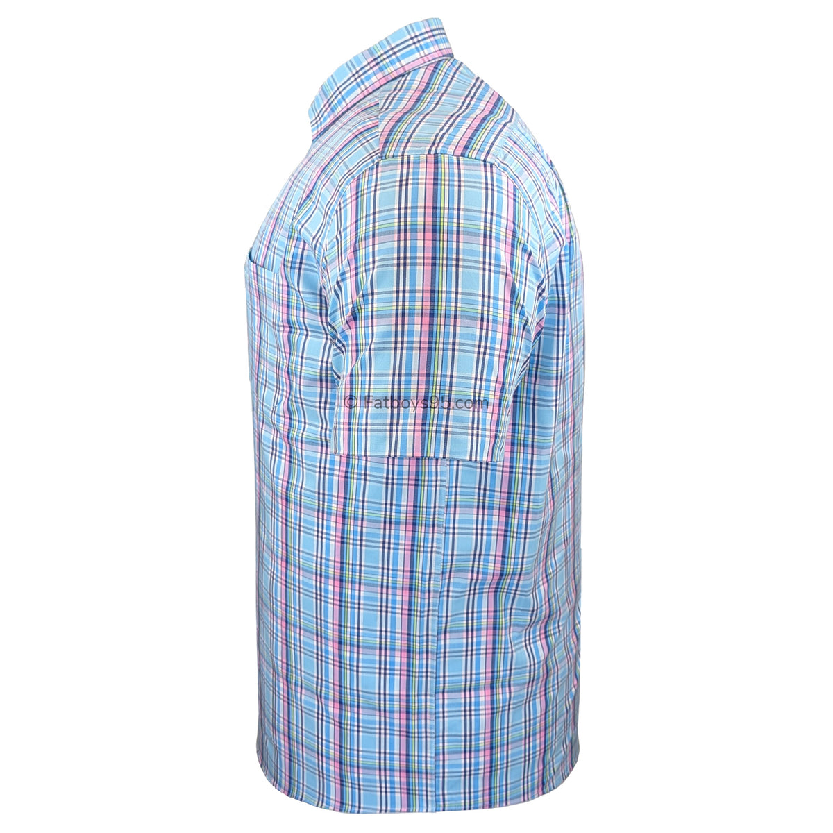 Double Two Check S/S Shirt - DTLS1260 - Aqua 5