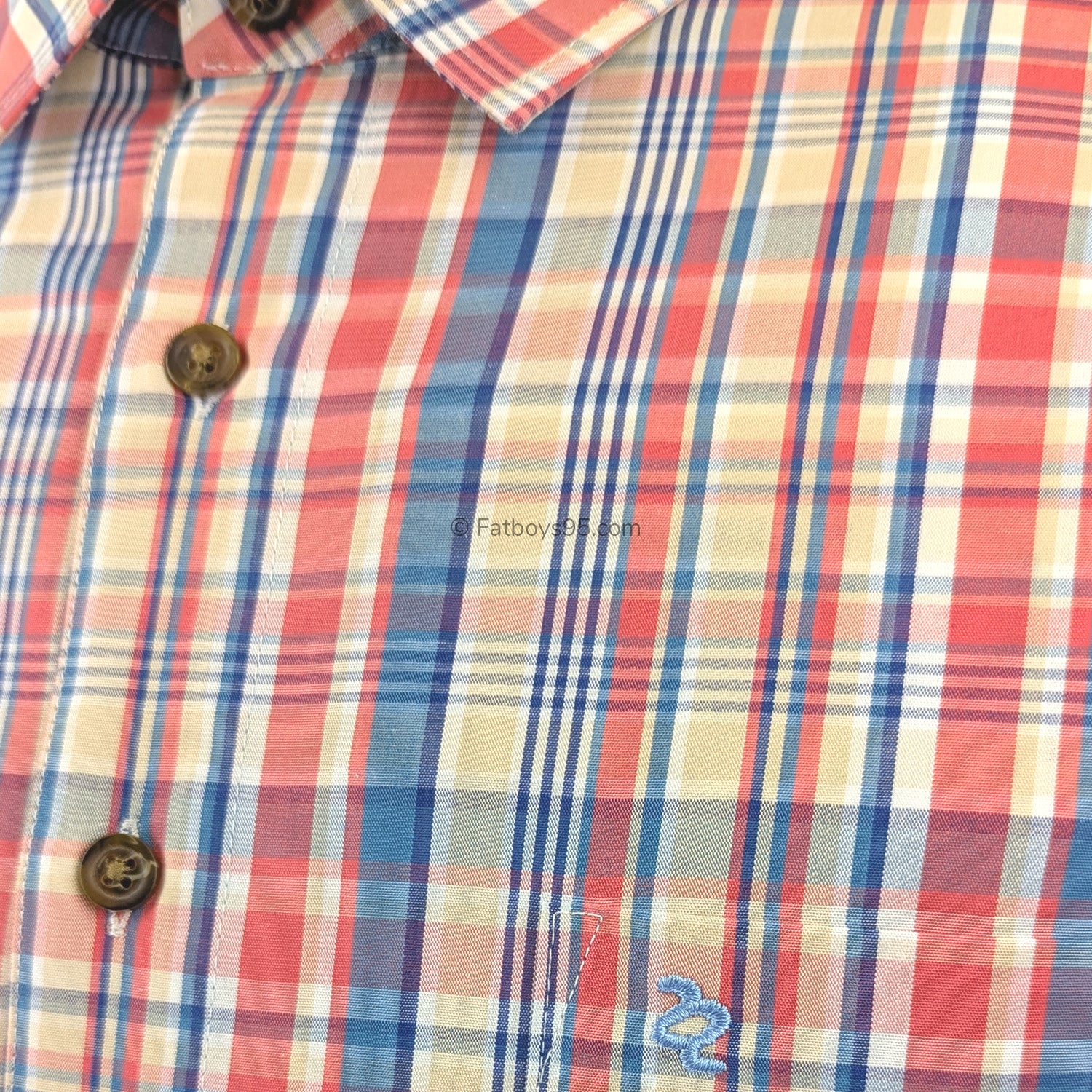 Double Two Check S/S Shirt - DTLS1261 - Red 3