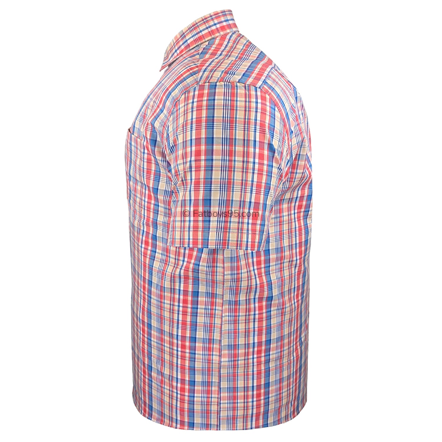 Double Two Check S/S Shirt - DTLS1261 - Red 5