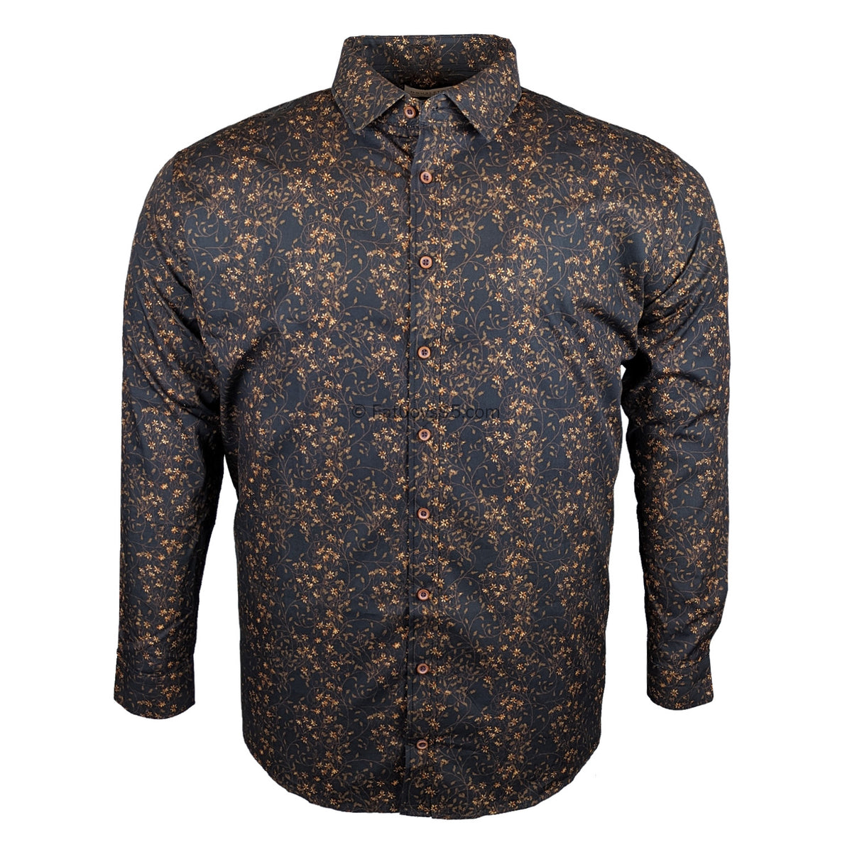 Double Two Floral L/S Shirt - GS4209 - Black 2