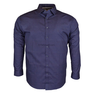 Double Two Dotted L/S Shirt - GS4212 - Navy 2