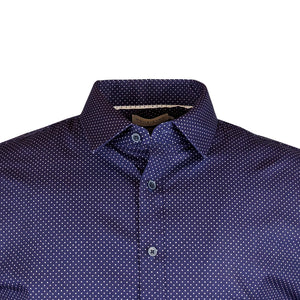 Double Two Dotted L/S Shirt - GS4212 - Navy 3