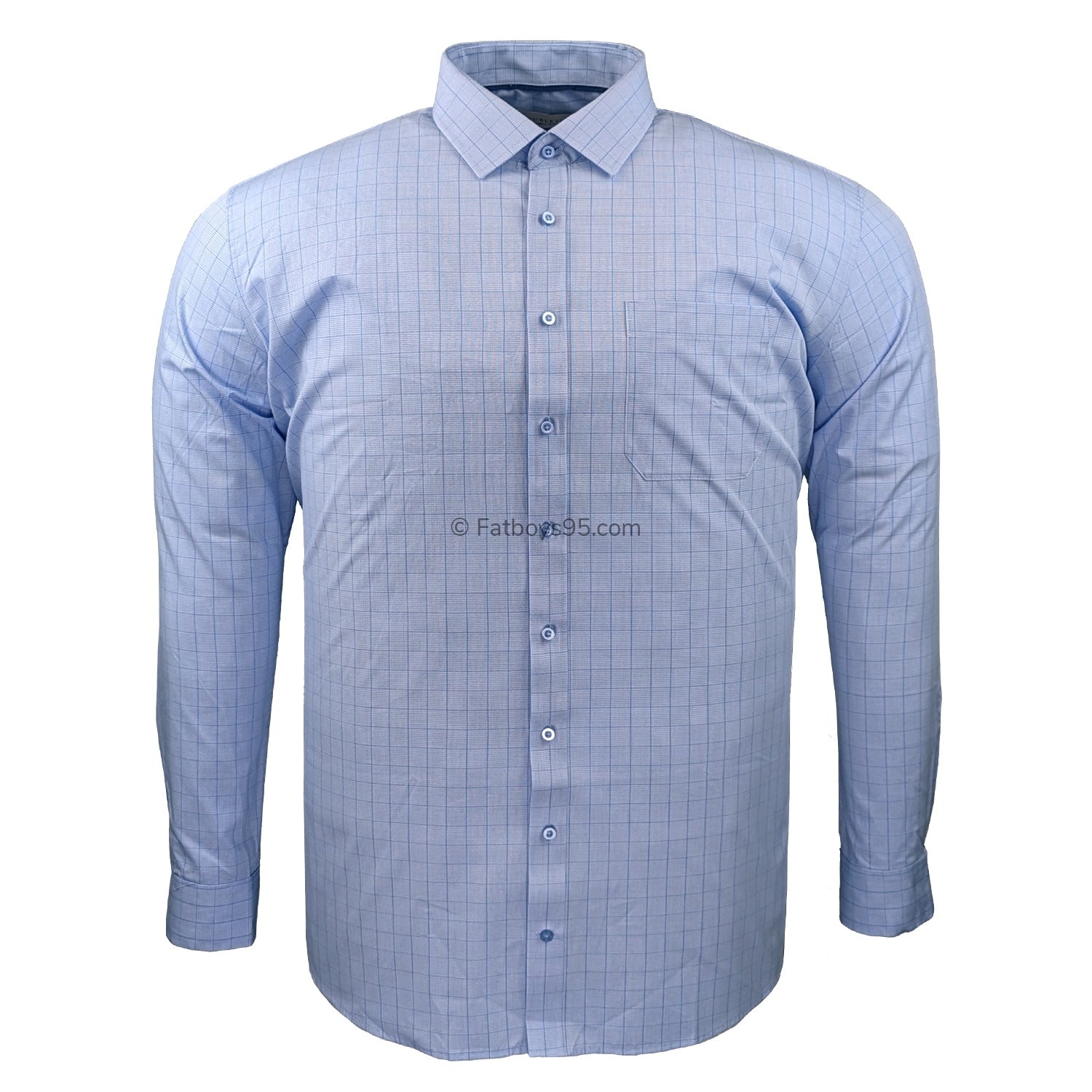 Double Two Prince of Wales Check L/S Shirt - GS4235 - Blue 1