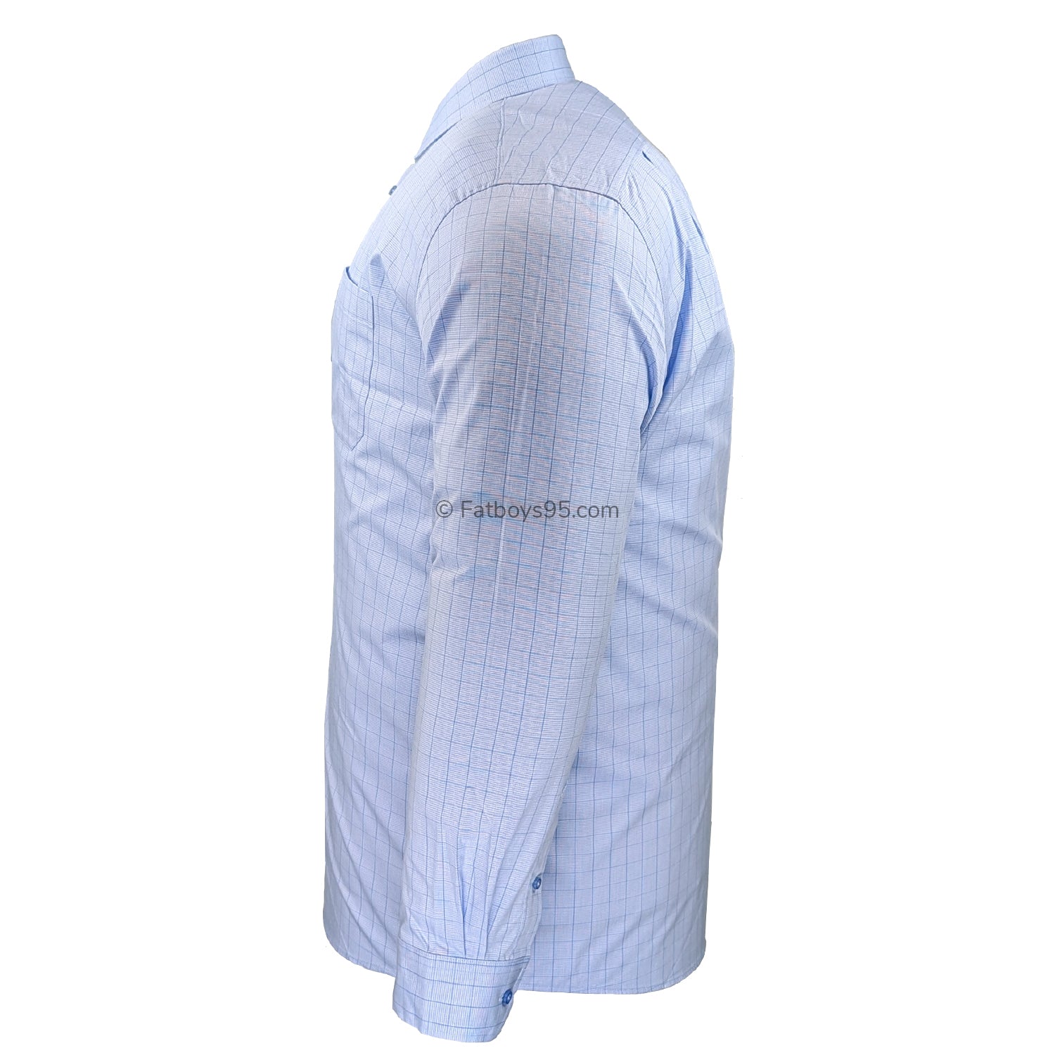 Double Two Prince of Wales Check L/S Shirt - GS4235 - Blue 4