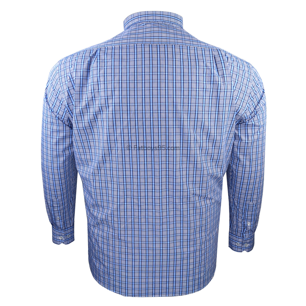 Double Two Bamboo Check L/S Shirt - GS4290 - Blue 4