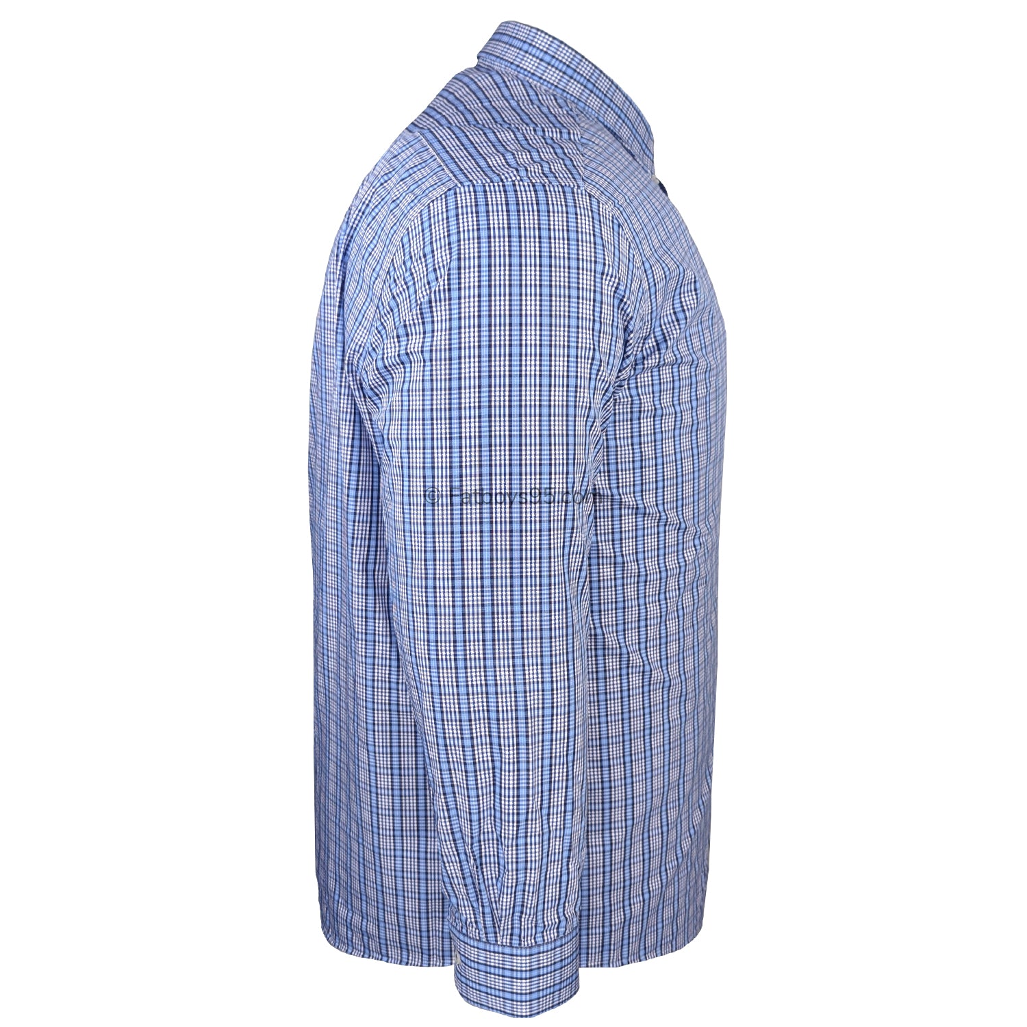 Double Two Bamboo Check L/S Shirt - GS4290 - Blue 6