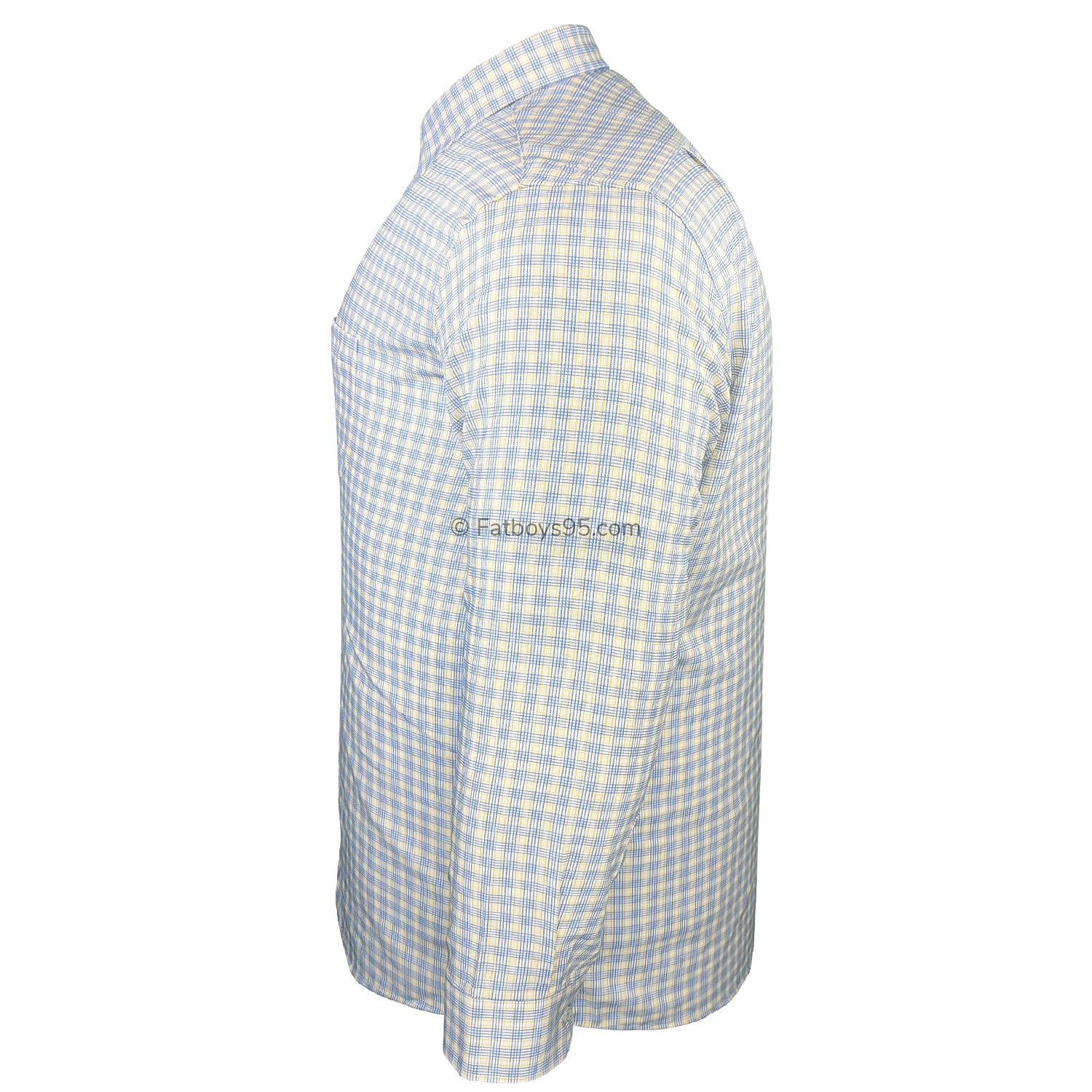 Double Two Bamboo Check L/S Shirt - GS4292 - Yellow / Blue 5