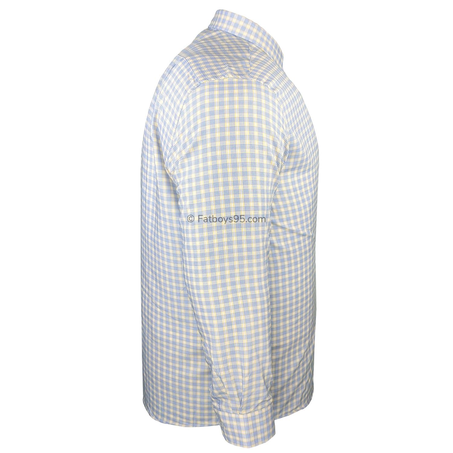Double Two Bamboo Check L/S Shirt - GS4292 - Yellow / Blue 6