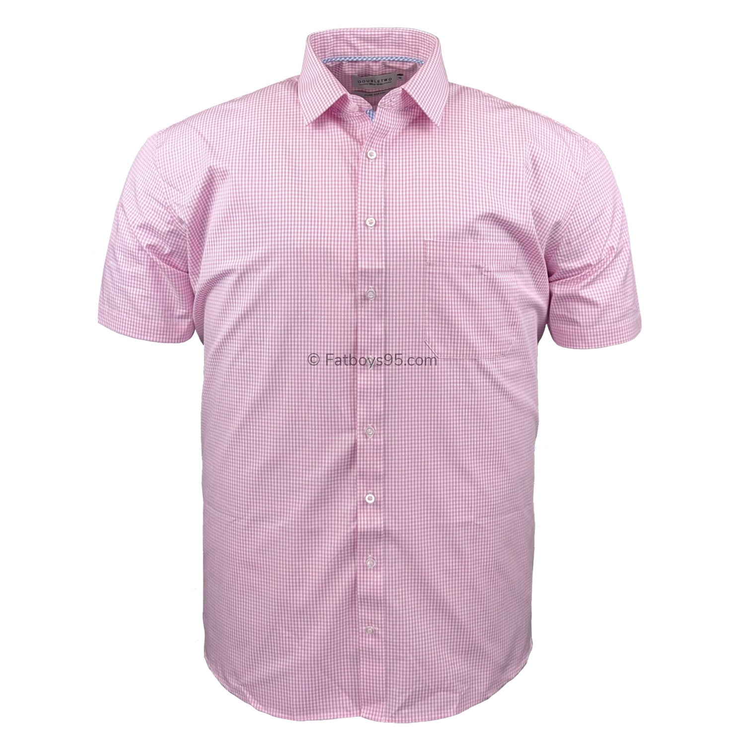 Double Two Gingham Check S/S Shirt - GSH4233 - Pink 1