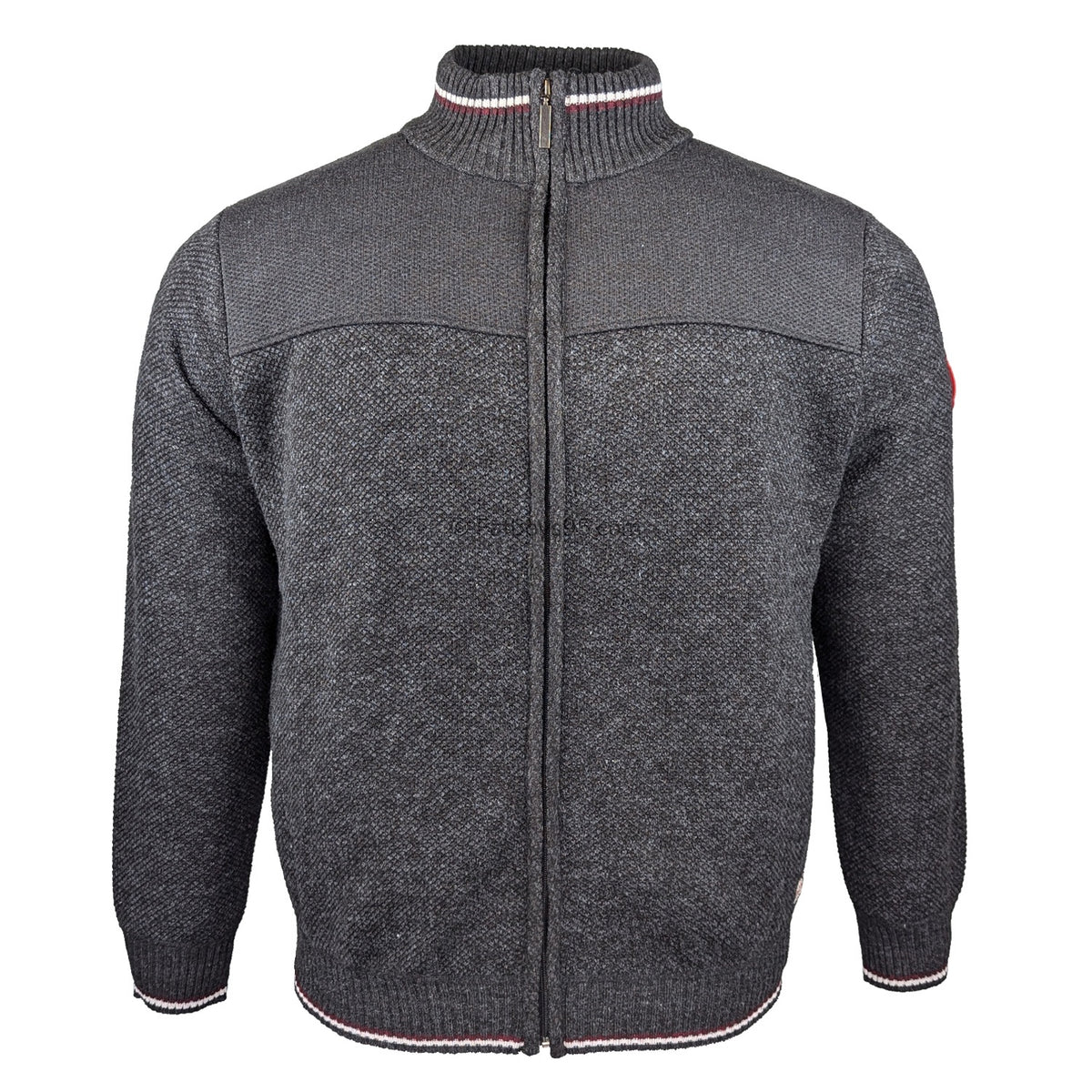 D555 Full Zip Sweater - Aberdale (801609) - Charcoal Marl 1