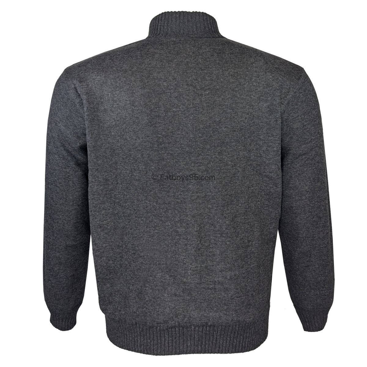 D555 Cable Knit Full Zip Sweater - Eamon (802002) - Charcoal Marl 3
