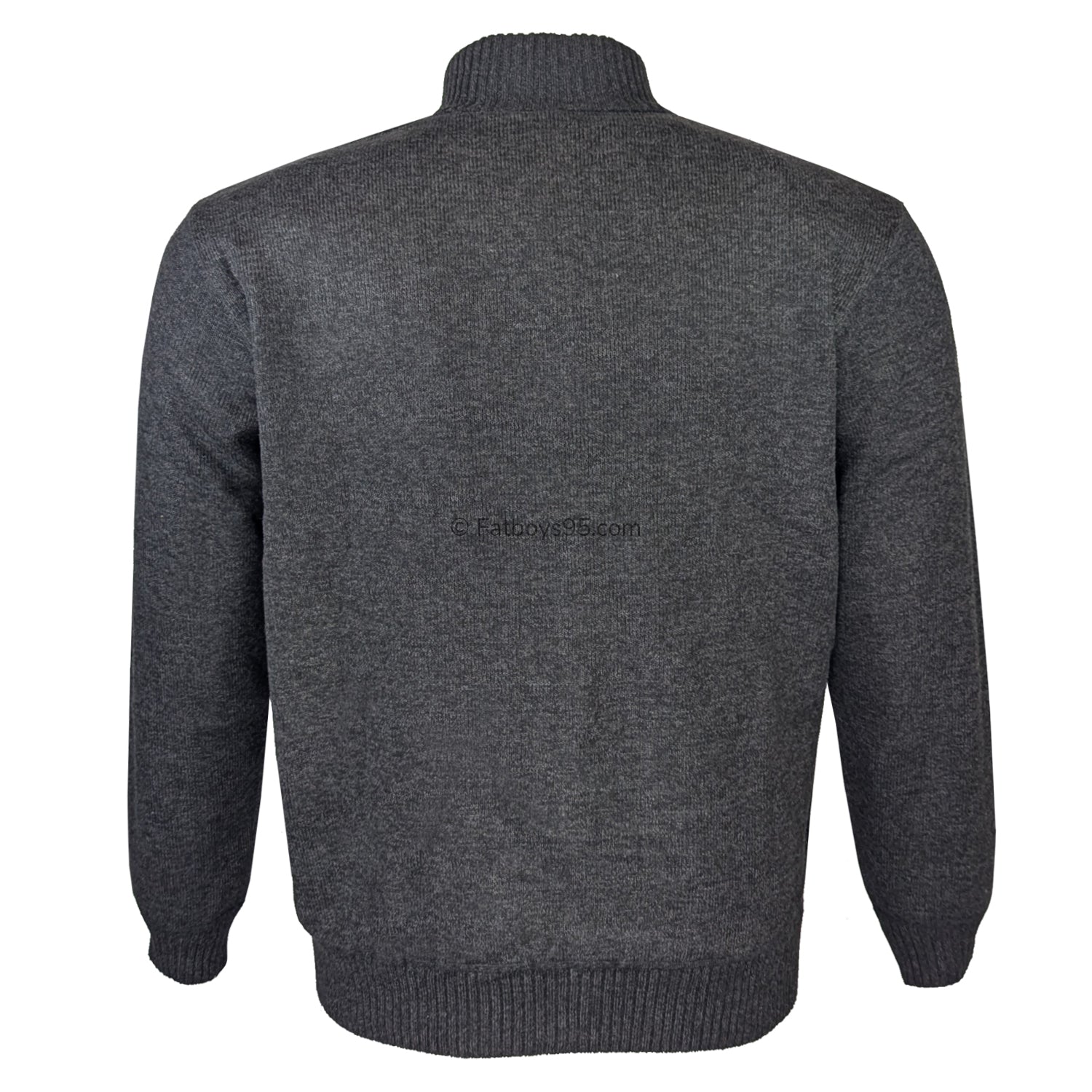 D555 Cable Knit Full Zip Sweater - Eamon (802002) - Charcoal Marl 3