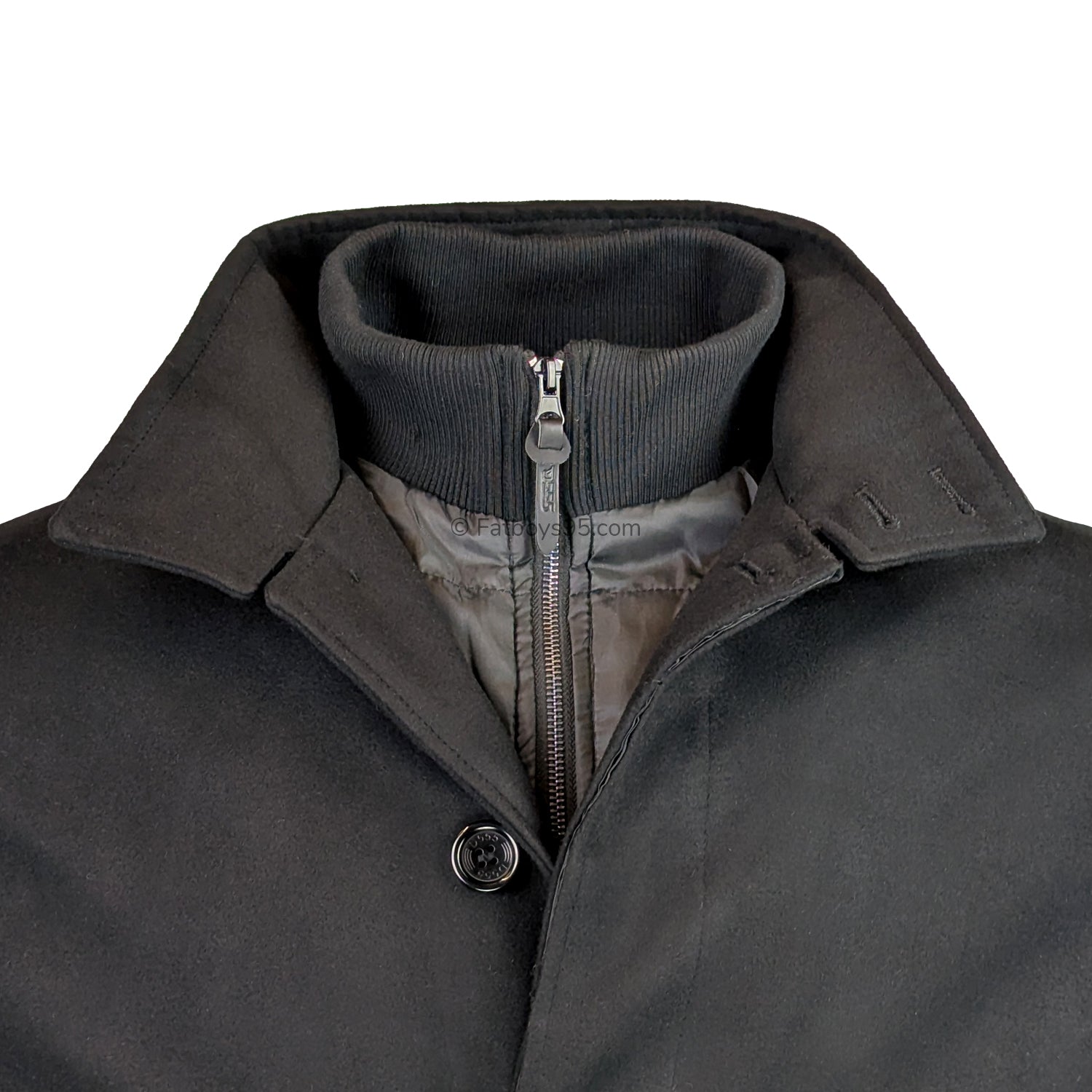 D555 Melton Overcoat - Elton (302006) - Black 2