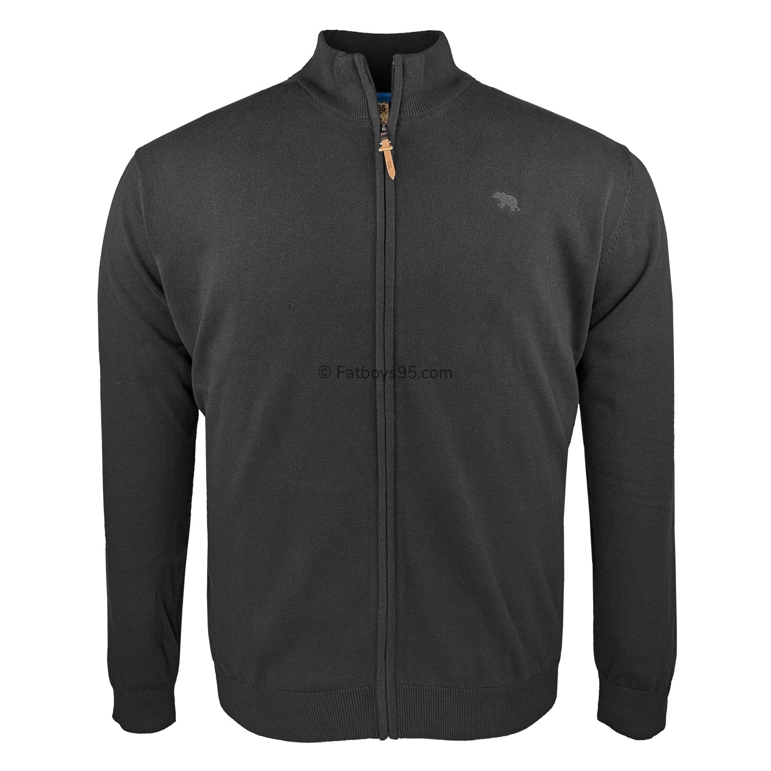 D555 Full Zip Jumper - Franco 1 (801413) - Black 1